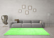 Machine Washable Solid Green Modern Area Rugs in a Living Room,, wshcon523grn