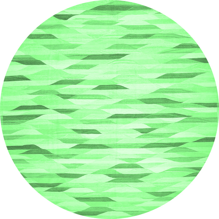 Round Machine Washable Solid Emerald Green Modern Area Rugs, wshcon524emgrn