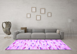 Machine Washable Solid Purple Modern Area Rugs in a Living Room, wshcon524pur