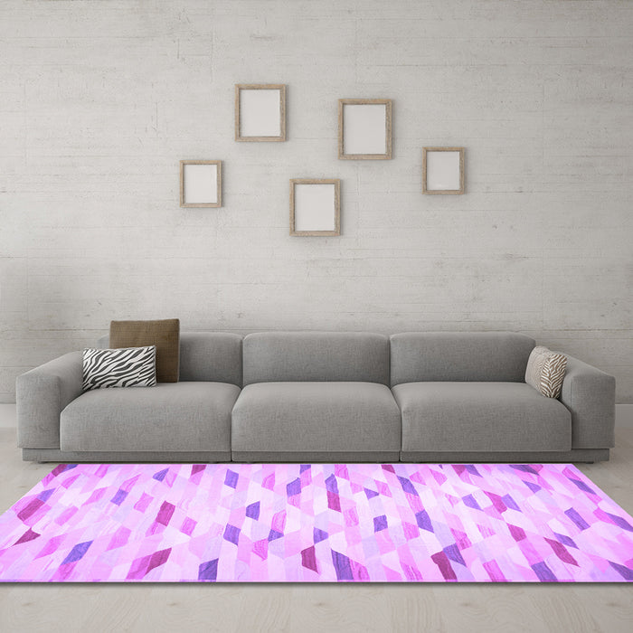 Machine Washable Solid Purple Modern Area Rugs in a Living Room, wshcon524pur