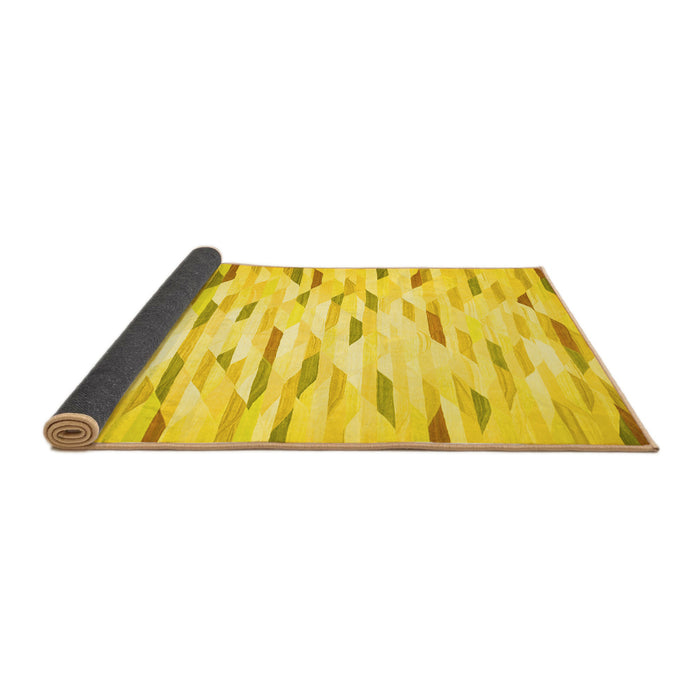 Sideview of Solid Yellow Modern Rug, con524yw