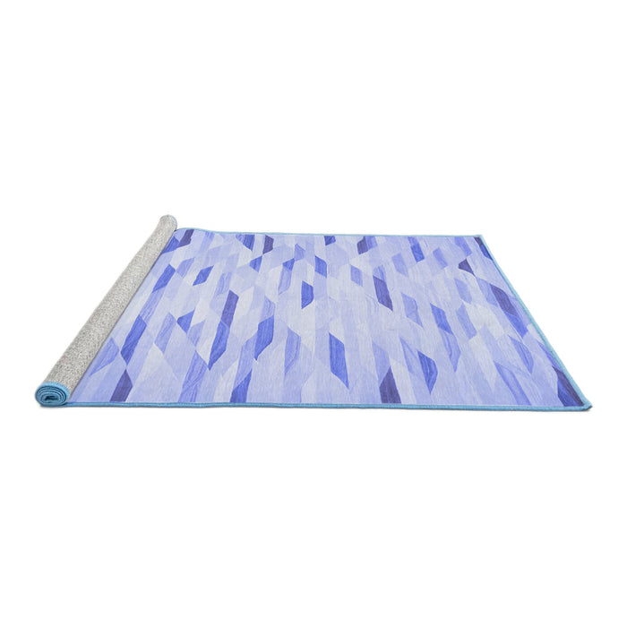 Sideview of Machine Washable Solid Blue Modern Rug, wshcon524blu