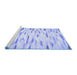 Sideview of Machine Washable Solid Blue Modern Rug, wshcon524blu
