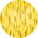 Round Machine Washable Solid Yellow Modern Rug, wshcon524yw