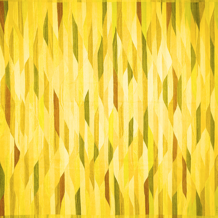 Square Machine Washable Solid Yellow Modern Rug, wshcon524yw