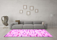 Machine Washable Solid Pink Modern Rug, wshcon524pnk