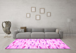 Machine Washable Solid Pink Modern Rug in a Living Room, wshcon524pnk
