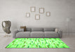 Machine Washable Solid Green Modern Area Rugs in a Living Room,, wshcon524grn