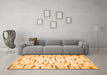 Machine Washable Solid Orange Modern Area Rugs in a Living Room, wshcon524org