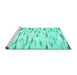 Sideview of Machine Washable Solid Turquoise Modern Area Rugs, wshcon524turq