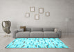 Machine Washable Solid Light Blue Modern Rug in a Living Room, wshcon524lblu