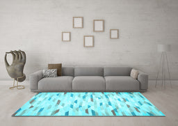 Machine Washable Solid Light Blue Modern Rug in a Living Room, wshcon524lblu