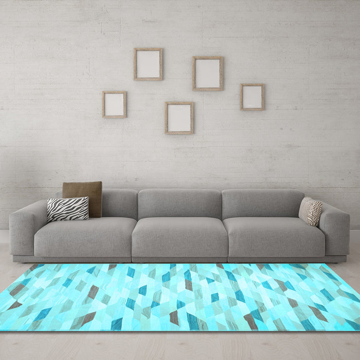 Machine Washable Solid Light Blue Modern Rug in a Living Room, wshcon524lblu