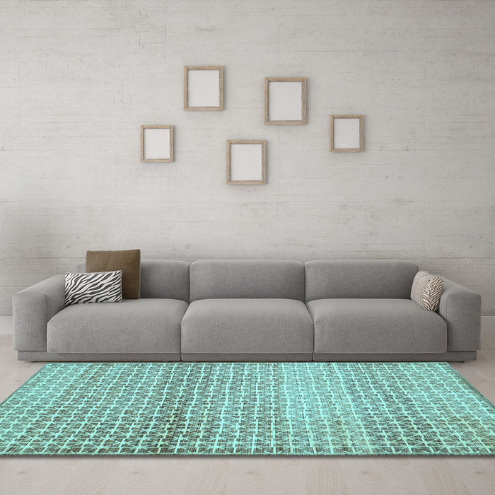 Machine Washable Abstract Light Blue Contemporary Rug in a Living Room, wshcon525lblu
