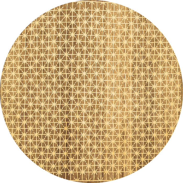 Round Abstract Brown Contemporary Rug, con525brn