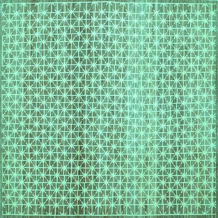 Square Machine Washable Abstract Turquoise Contemporary Area Rugs, wshcon525turq