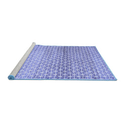 Sideview of Machine Washable Abstract Blue Contemporary Rug, wshcon525blu