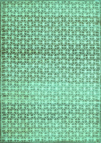 Abstract Turquoise Contemporary Rug, con525turq