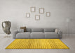 Machine Washable Abstract Yellow Contemporary Rug in a Living Room, wshcon525yw