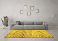 Machine Washable Abstract Yellow Contemporary Rug, wshcon525yw