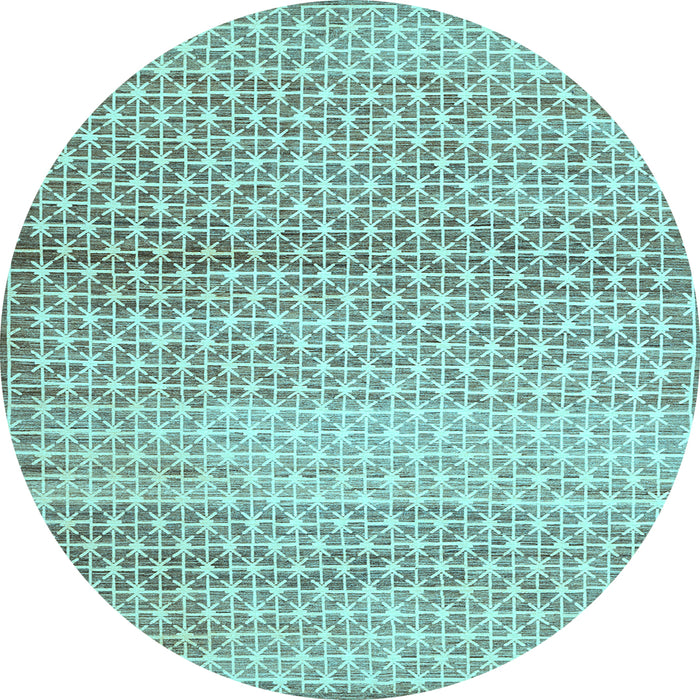 Round Abstract Light Blue Contemporary Rug, con525lblu
