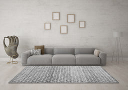 Machine Washable Abstract Gray Contemporary Rug in a Living Room,, wshcon525gry