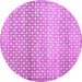 Round Machine Washable Abstract Purple Contemporary Area Rugs, wshcon525pur