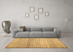 Machine Washable Abstract Brown Contemporary Rug in a Living Room,, wshcon525brn