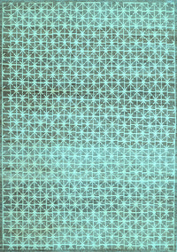 Abstract Light Blue Contemporary Rug, con525lblu