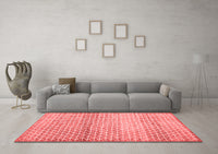 Machine Washable Abstract Red Contemporary Rug, wshcon525red