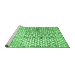 Sideview of Machine Washable Abstract Emerald Green Contemporary Area Rugs, wshcon525emgrn