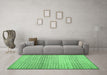 Machine Washable Abstract Emerald Green Contemporary Area Rugs in a Living Room,, wshcon525emgrn