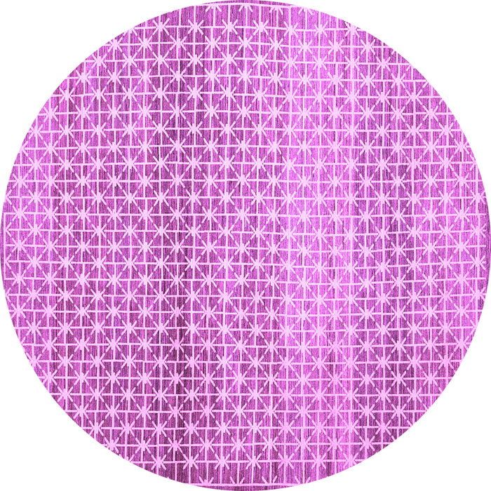 Round Abstract Purple Contemporary Rug, con525pur