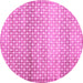 Round Abstract Pink Contemporary Rug, con525pnk