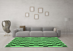 Machine Washable Abstract Emerald Green Contemporary Area Rugs in a Living Room,, wshcon526emgrn