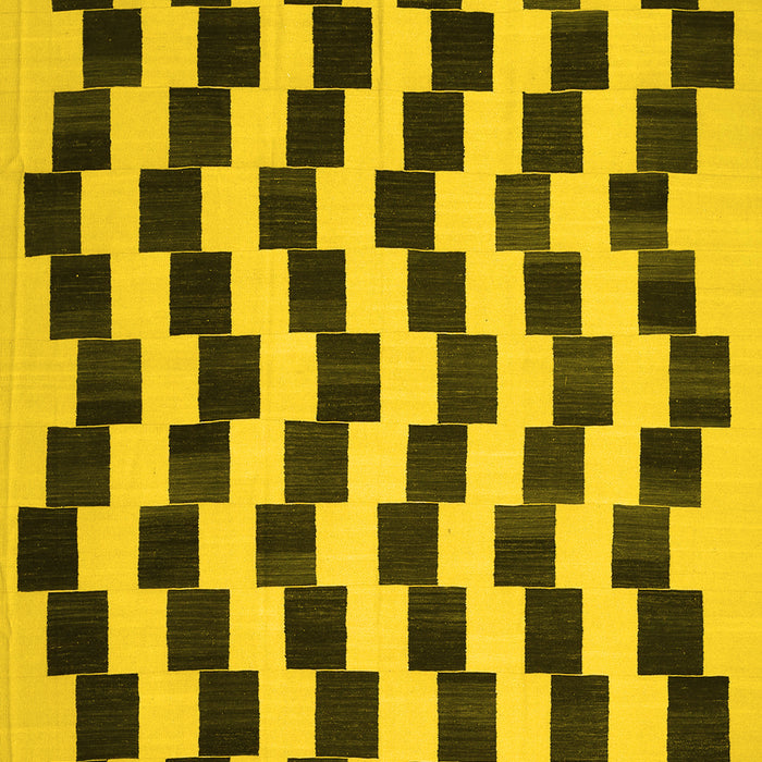 Machine Washable Abstract Yellow Contemporary Rug, wshcon526yw