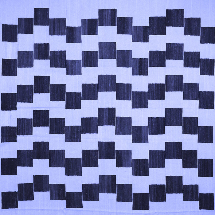 Square Abstract Blue Contemporary Rug, con526blu