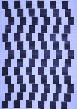 Abstract Blue Contemporary Rug, con526blu