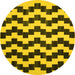 Round Abstract Yellow Contemporary Rug, con526yw