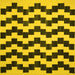 Square Abstract Yellow Contemporary Rug, con526yw