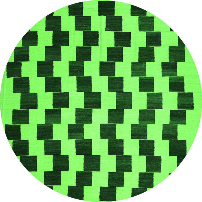 Square Abstract Green Contemporary Rug, con526grn