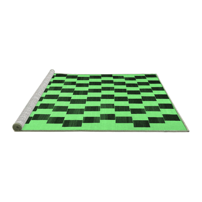 Sideview of Machine Washable Abstract Emerald Green Contemporary Area Rugs, wshcon526emgrn