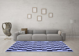 Machine Washable Abstract Blue Contemporary Rug in a Living Room, wshcon526blu