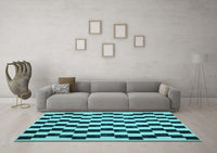 Machine Washable Abstract Light Blue Contemporary Rug, wshcon526lblu