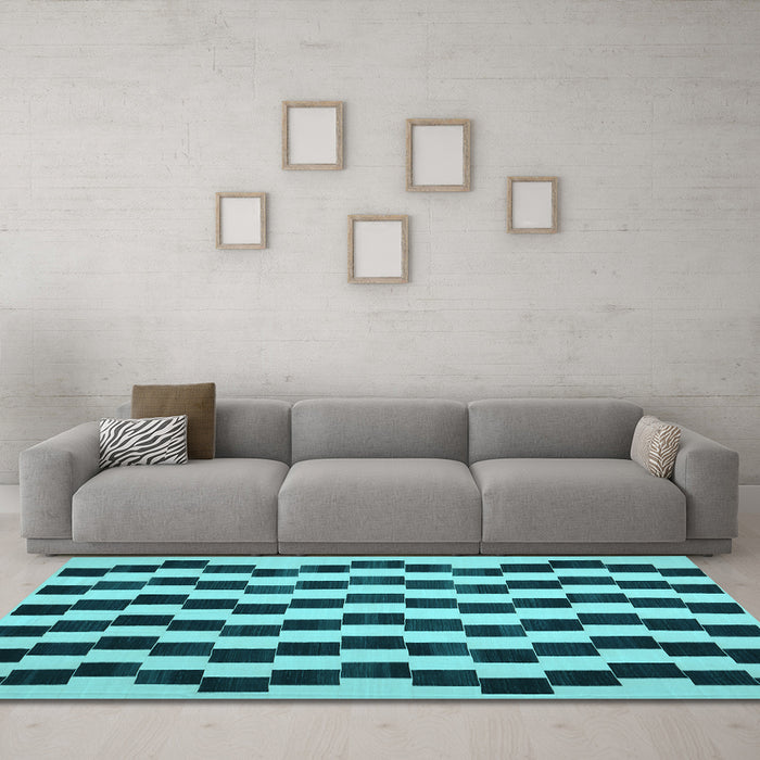 Machine Washable Abstract Light Blue Contemporary Rug in a Living Room, wshcon526lblu