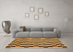Machine Washable Abstract Orange Contemporary Area Rugs in a Living Room, wshcon526org