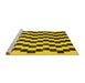 Sideview of Machine Washable Abstract Yellow Contemporary Rug, wshcon526yw