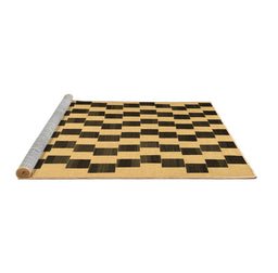 Sideview of Machine Washable Abstract Brown Contemporary Rug, wshcon526brn
