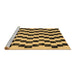 Sideview of Machine Washable Abstract Brown Contemporary Rug, wshcon526brn