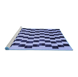 Sideview of Machine Washable Abstract Blue Contemporary Rug, wshcon526blu